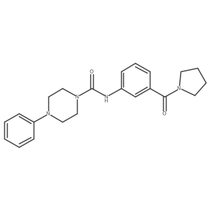4-phenyl-N-[3-(pyrrolidin-1-ylcarbonyl)phenyl]piperazine-1-carboxamide结构式