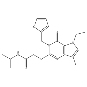 2-((1-ethyl-3-methyl-7-oxo-6-(thiophen-2-ylmethyl)-6,7-dihydro-1H-pyrazolo[4,3-d]pyrimidin-5-yl)thio)-N-isopropylacetamide Structure