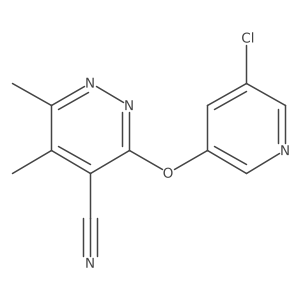 3-((5-Chloropyridin-3-yl)oxy)-5,6-dimethylpyridazine-4-carbonitrile Structure