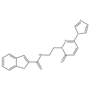 N-(2-(3-(1H-imidazol-1-yl)-6-oxopyridazin-1(6H)-yl)ethyl)benzofuran-2-carboxamide结构式