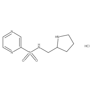 N-(pyrrolidin-2-ylmethyl)pyrazine-2-sulfonamide hydrochloride结构式