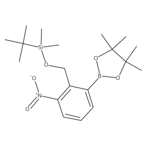 Tert-butyldimethyl(2-nitro-6-(4,4,5,5-tetramethyl-1,3,2-dioxaborolan-2-yl)benzyloxy)silane Structure