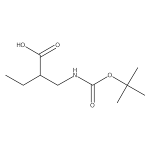 (R)-2-(tert-Butoxycarbonylamino-methyl)-butyric acid结构式