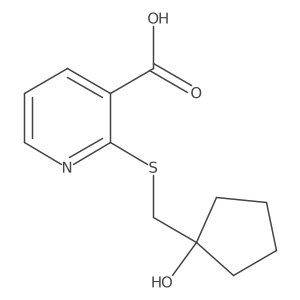 2-{[(1-Hydroxycyclopentyl)methyl]sulfanyl}pyridine-3-carboxylic acid Structure