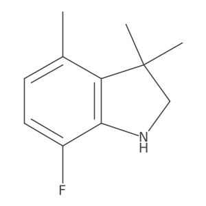 7-fluoro-3,3,4-trimethyl-2,3-dihydro-1H-indole结构式