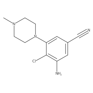 3-Amino-4-chloro-5-(4-methylpiperazin-1-yl)benzonitrile结构式