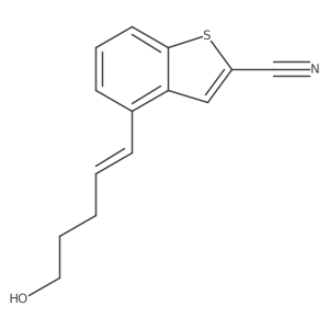 Benzo[b]thiophene-2-carbonitrile, 4-(5-hydroxy-1-pentenyl)-, (E)- Structure