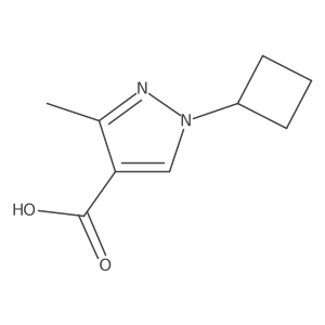1-cyclobutyl-3-methyl-1H-pyrazole-4-carboxylic acid结构式