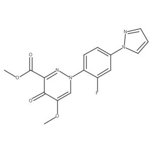 methyl 1-[2-fluoro-4-(1H-pyrazol-1-yl)phenyl]-5-methoxy-4-oxo-1,4-dihydropyridazine-3-carboxylate Structure