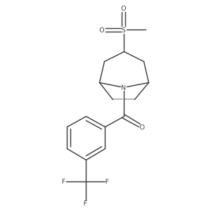 ((1R,5S)-3-(methylsulfonyl)-8-azabicyclo[3.2.1]octan-8-yl)(3-(trifluoromethyl)phenyl)methanone Structure