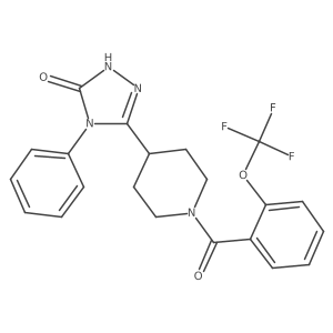 4-phenyl-5-{1-[2-(trifluoromethoxy)benzoyl]piperidin-4-yl}-2,4-dihydro-3H-1,2,4-triazol-3-one结构式