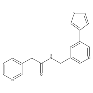 2-(pyridin-3-yl)-N-((5-(thiophen-3-yl)pyridin-3-yl)methyl)acetamide结构式