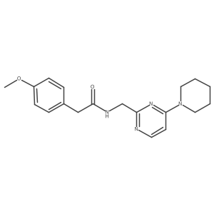 2-(4-methoxyphenyl)-N-((4-(piperidin-1-yl)pyrimidin-2-yl)methyl)acetamide Structure