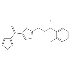 2-methyl-N-((5-(thiophene-3-carbonyl)thiophen-2-yl)methyl)benzamide结构式