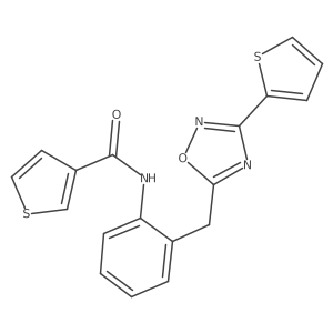 N-(2-((3-(thiophen-2-yl)-1,2,4-oxadiazol-5-yl)methyl)phenyl)thiophene-3-carboxamide Structure