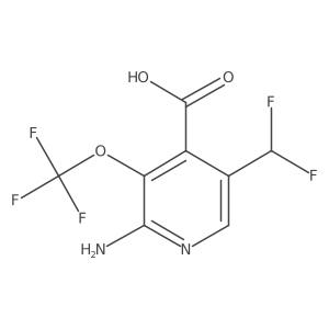 2-Amino-5-(difluoromethyl)-3-(trifluoromethoxy)isonicotinic acid Structure