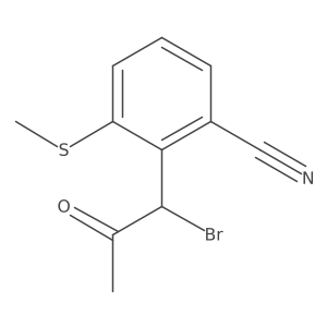 2-(1-Bromo-2-oxopropyl)-3-(methylthio)benzonitrile结构式