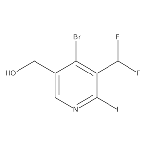 (4-Bromo-5-(difluoromethyl)-6-iodopyridin-3-yl)methanol Structure