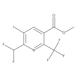 3-Pyridinecarboxylic acid, 6-(difluoromethyl)-5-iodo-2-(trifluoromethyl)-, methyl ester Structure