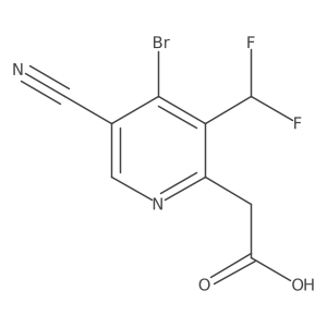 2-(4-Bromo-5-cyano-3-(difluoromethyl)pyridin-2-yl)acetic acid Structure