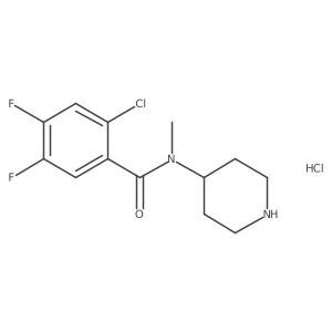2-Chloro-4,5-difluoro-N-methyl-N-piperidin-4-ylbenzamide;hydrochloride结构式