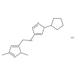 1-cyclopentyl-N-[(2,5-dimethylpyrazol-3-yl)methyl]pyrazol-4-amine;hydrochloride Structure