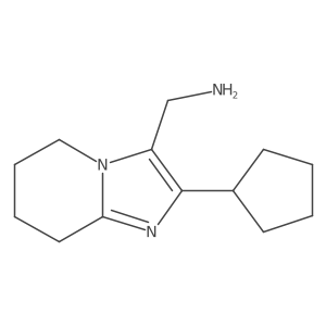 {2-cyclopentyl-5H,6H,7H,8H-imidazo[1,2-a]pyridin-3-yl}methanamine结构式