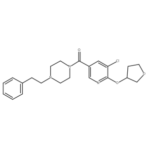 (5-Chloro-6-((tetrahydrofuran-3-yl)oxy)pyridin-3-yl)(4-phenethylpiperazin-1-yl)methanone结构式