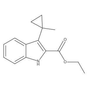 Ethyl 3-(1-methylcyclopropyl)-1H-indole-2-carboxylate结构式