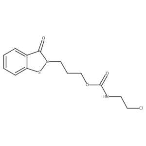 (2-Chloroethyl)carbamic acid 3-(3-oxo-1,2-benzisothiazol-2(3H)-yl)propyl ester结构式
