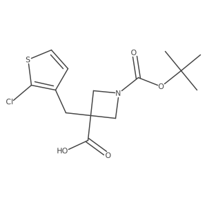 1-[(Tert-butoxy)carbonyl]-3-[(2-chlorothiophen-3-yl)methyl]azetidine-3-carboxylicacid Structure