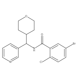 5-bromo-2-chloro-N-(pyridin-3-yl(tetrahydro-2H-pyran-4-yl)methyl)benzamide Structure