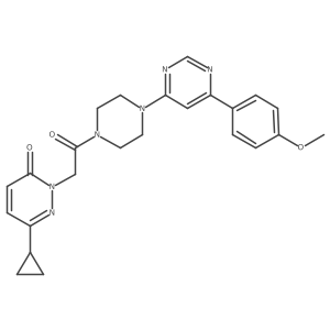 6-cyclopropyl-2-(2-(4-(6-(4-methoxyphenyl)pyrimidin-4-yl)piperazin-1-yl)-2-oxoethyl)pyridazin-3(2H)-one Structure