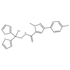 3-(4-fluorophenyl)-N-(2-(furan-2-yl)-2-hydroxy-2-(thiophen-2-yl)ethyl)-1-methyl-1H-pyrazole-5-carboxamide Structure