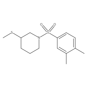 1-((3,4-Dimethylphenyl)sulfonyl)-3-(methylthio)piperidine结构式