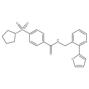 N-((2-(furan-2-yl)pyridin-3-yl)methyl)-4-(pyrrolidin-1-ylsulfonyl)benzamide Structure