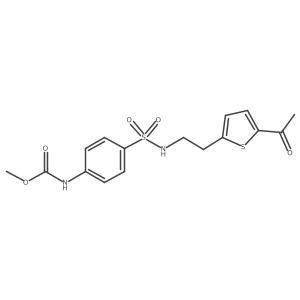 methyl (4-(N-(2-(5-acetylthiophen-2-yl)ethyl)sulfamoyl)phenyl)carbamate结构式