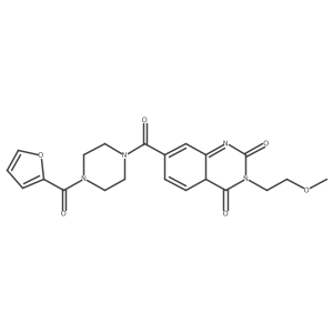 7-[4-(furan-2-carbonyl)piperazine-1-carbonyl]-3-(2-methoxyethyl)-4aH-quinazoline-2,4-dione Structure