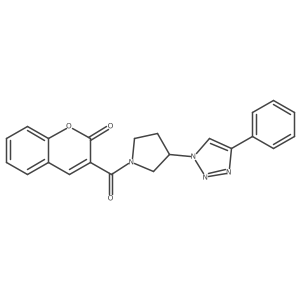3-(3-(4-phenyl-1H-1,2,3-triazol-1-yl)pyrrolidine-1-carbonyl)-2H-chromen-2-one结构式
