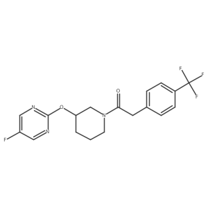 1-(3-((5-Fluoropyrimidin-2-yl)oxy)piperidin-1-yl)-2-(4-(trifluoromethyl)phenyl)ethanone结构式