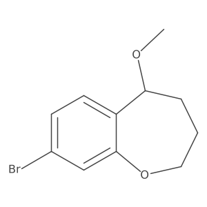 8-Bromo-5-methoxy-2,3,4,5-tetrahydro-1-benzoxepine结构式