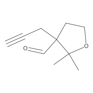 2,2-Dimethyl-3-(prop-2-yn-1-yl)oxolane-3-carbaldehyde结构式