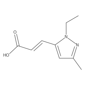 (2E)-3-(1-ethyl-3-methyl-1H-pyrazol-5-yl)prop-2-enoic acid Structure