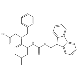 2-[(2S)-N-benzyl-2-({[(9H-fluoren-9-yl)methoxy]carbonyl}amino)-4-methylpentanamido]acetic acid Structure