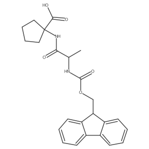 1-[(2S)-2-({[(9H-fluoren-9-yl)methoxy]carbonyl}amino)propanamido]cyclopentane-1-carboxylic acid结构式
