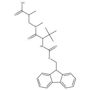 3-[(2R)-2-({[(9H-fluoren-9-yl)methoxy]carbonyl}amino)-N,3,3-trimethylbutanamido]-2-methylpropanoic acid Structure