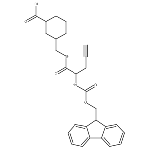 3-{[2-({[(9H-fluoren-9-yl)methoxy]carbonyl}amino)pent-4-ynamido]methyl}cyclohexane-1-carboxylic acid结构式