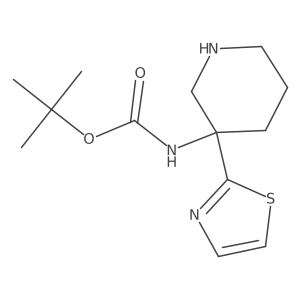 tert-butyl N-[3-(1,3-thiazol-2-yl)piperidin-3-yl]carbamate结构式
