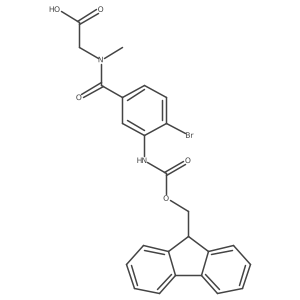 2-{1-[4-bromo-3-({[(9H-fluoren-9-yl)methoxy]carbonyl}amino)phenyl]-N-methylformamido}acetic acid结构式