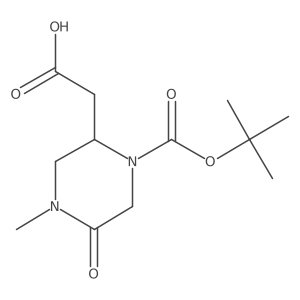 2-{1-[(Tert-butoxy)carbonyl]-4-methyl-5-oxopiperazin-2-yl}acetic acid结构式